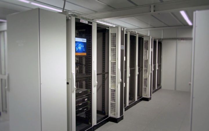 Rittal server enclosures installed in a data center room